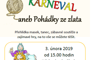 Maškarní karneval s DDM Sova Cheb „Pohádky ze zlata“